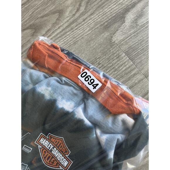 Vintage Harley Davidson Tie Dye Long Sleeve Shirt Large Made in USA Cortland - Picture 8 of 8